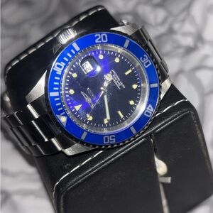 Invicta Silver and Blue Dive Watch